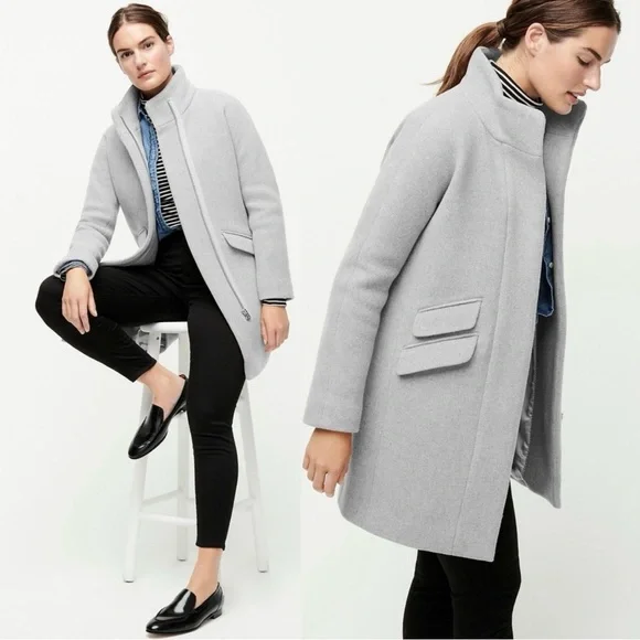 J.CREW Cocoon Coat Jacket Womens 6 Gray Italian Stadium Cloth Wool J5536 - Picture 3 of 15
